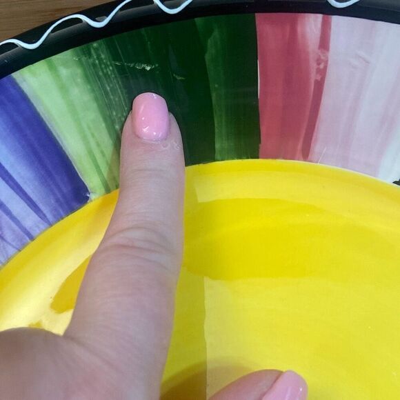 Certified International Serape Nancy Green Colorful Pasta Serving Bowl 9.5 inch - Picture 8 of 12